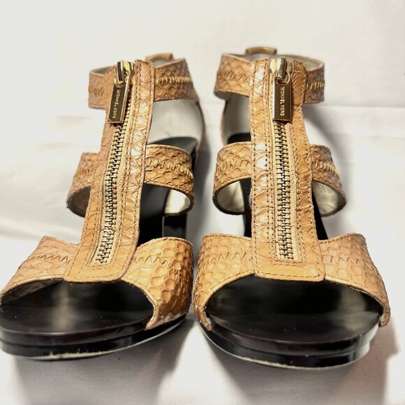 Michael Michael Kors-Women's Tan/Camel Leather-3 3/4" Heels-Unique 7 1/2-Zipper - Picture 8 of 16